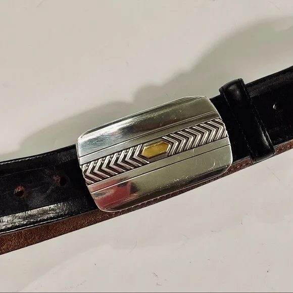 Brighton | Accessories | Brighton Black Leather Belt Silver  display picture 1